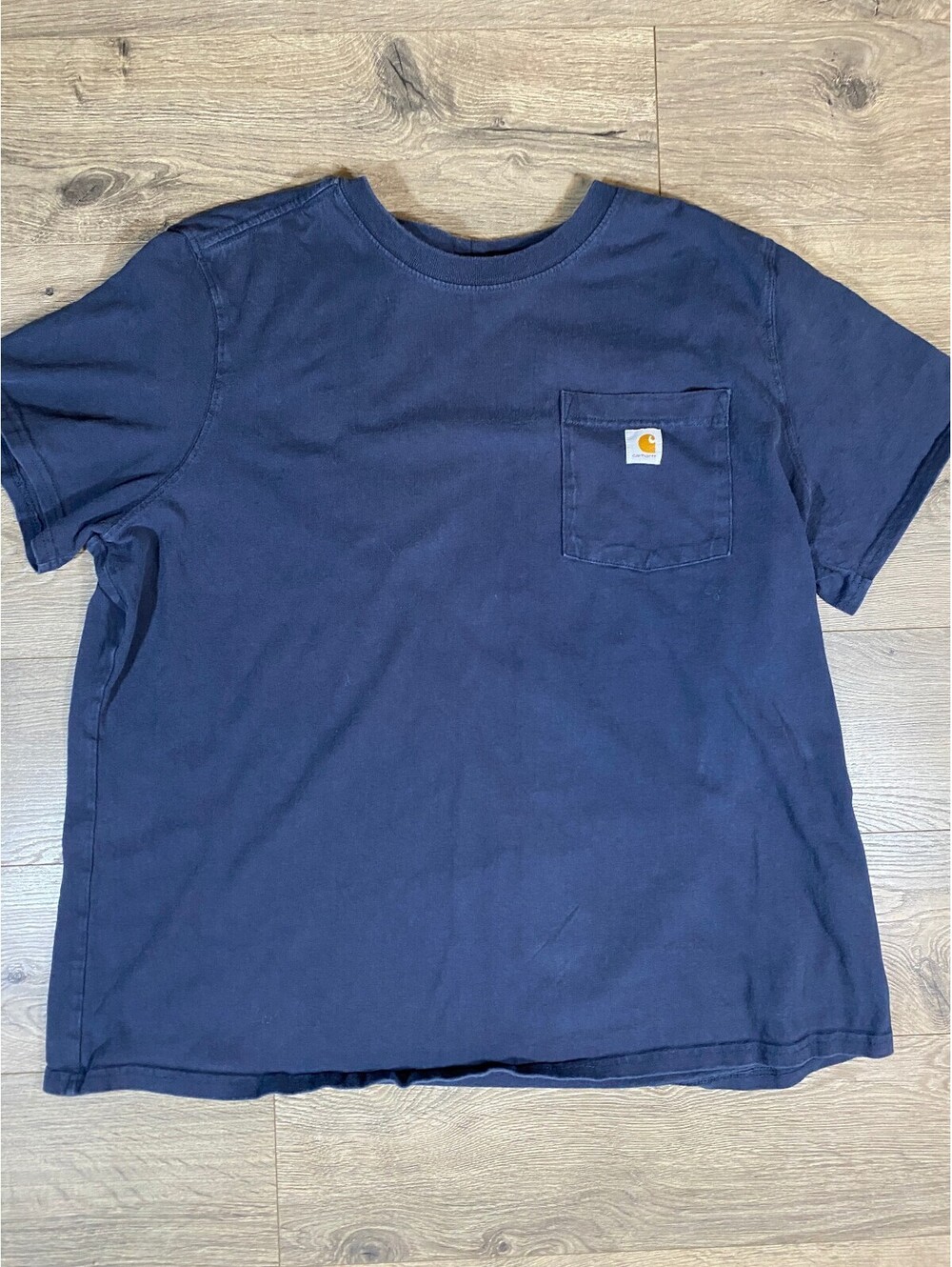 Carhartt Womens 1X Navy Blue Original Fit Heavyweight Pocket T Shirt 103067